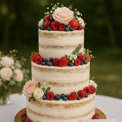 Naked cake nature chic